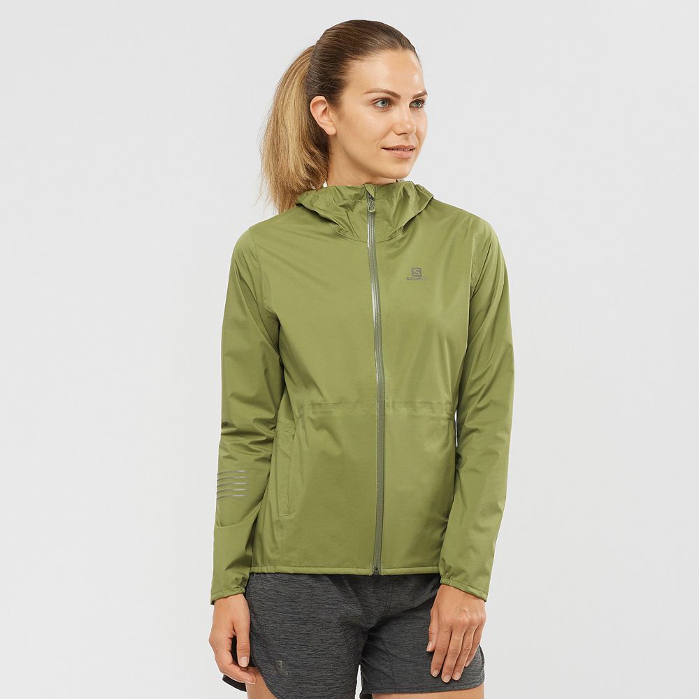 SALOMON BONATTI WATERPROOF Philippines - Women's Jackets - Olive Green | 758319-LCN